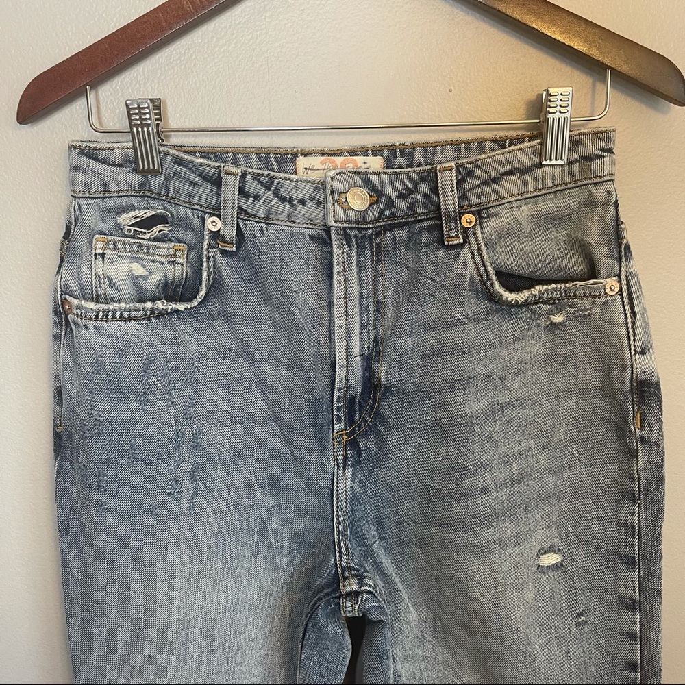 Free People, We the Free Dakota High Rise Straight Jeans, Distressed, Size 28 - Picture 8 of 14